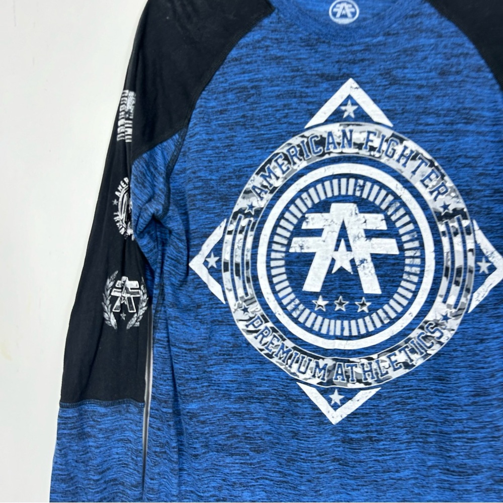 AFFLICTION by buckle blue and black longsleeve W21 - Picture 4 of 5